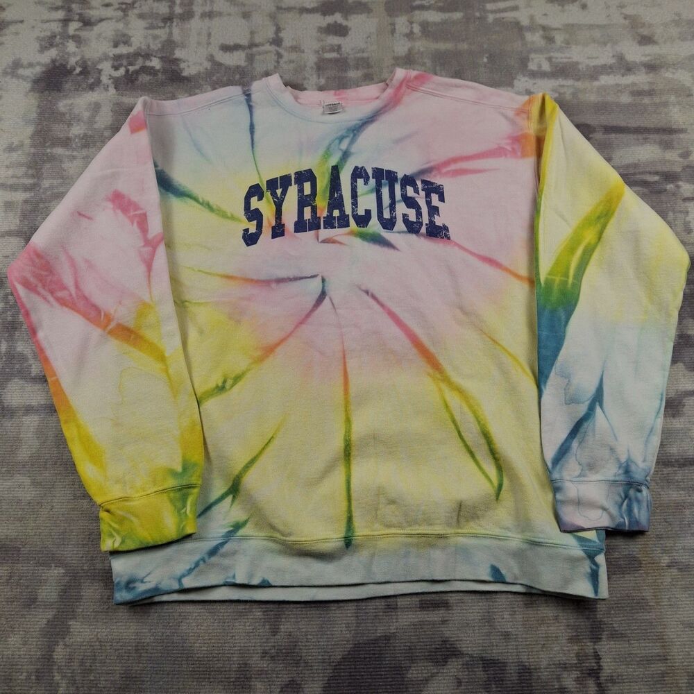 Outback Syracuse University Crewneck Sweatshirt Large L Rainbow Tie Dye Pullover